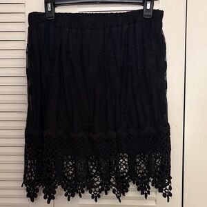 Never Worn Black Floral Lace Skirt